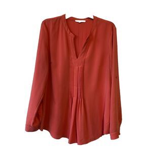 41 hawthorn Coral Bryson Pleated Blouse Long & 3/4 Sleeves Size XL